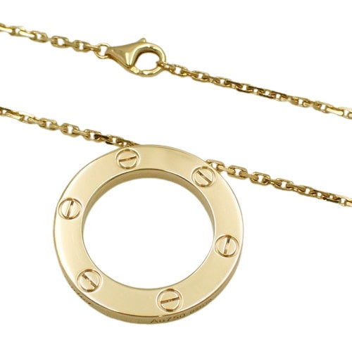 LOVE サークル ネックレス イエローゴールド K18YG アクセサリー ジュエリー
