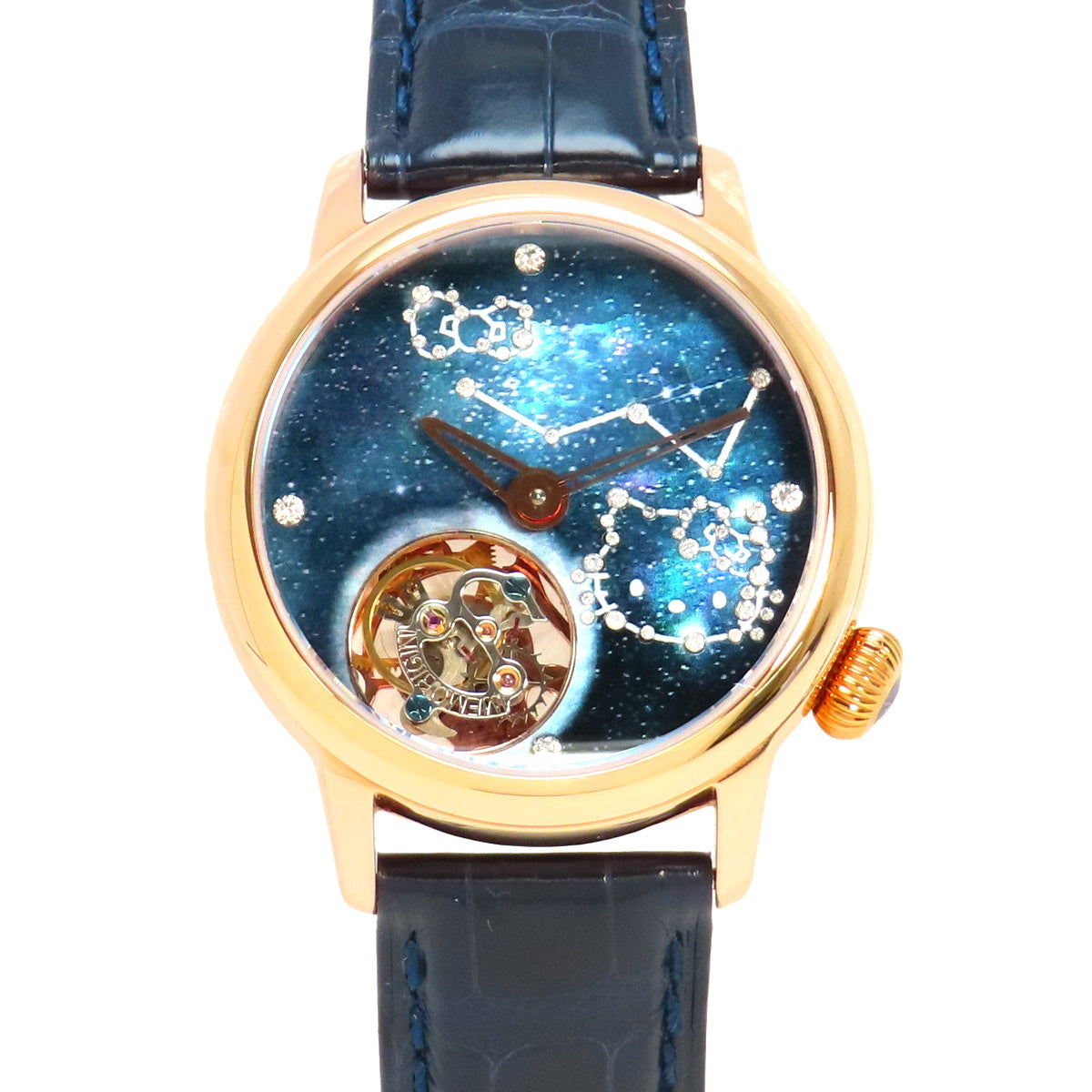 4.89E+12 Hello Kitty Cosmo Tourbillon Stainless Steel SS/GP Hand-wound Blue
