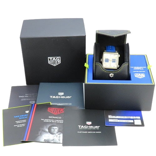 Monaco Chronograph Racing Blue CAW218C.FC6548 Titanium Automatic Watch, Silver/Blue, Purchased October 2023, with 2023 Warranty