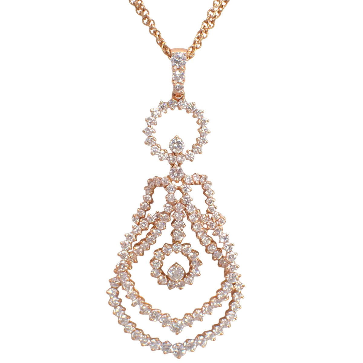 Leo Pizzo Swing 钻石项链 4.65/0.22 玫瑰金 K18PG