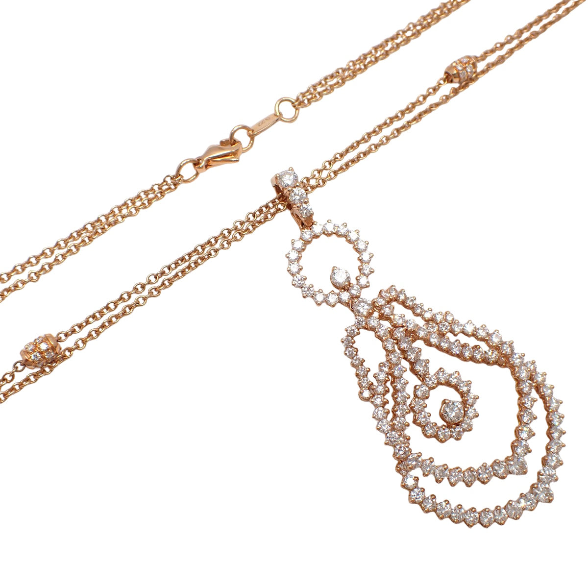 Leo Pizzo Swing 钻石项链 4.65/0.22 玫瑰金 K18PG