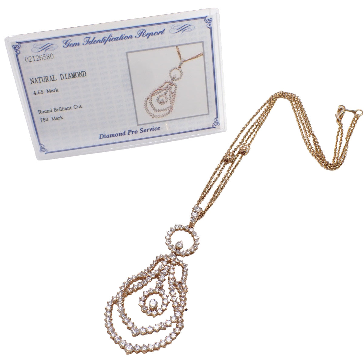 Leo Pizzo Swing 钻石项链 4.65/0.22 玫瑰金 K18PG