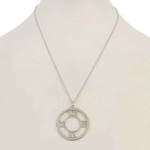 Atlas Circle Necklace, White Gold (K18WG), Accessory, Jewelry, Pendant