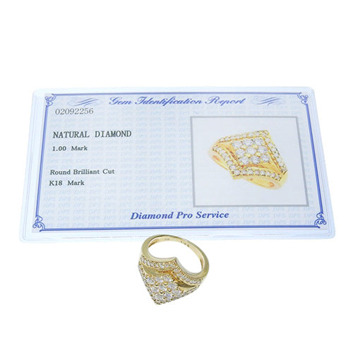 Diamond Ring D1.00 K18 Yellow Gold YG
