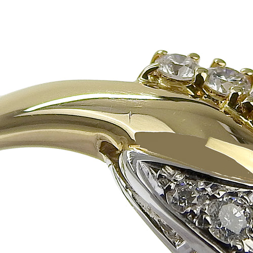 Teardrop Ruby and Diamond Ring, Ruby/Diamond R0.67/D0.59, K18 Yellow Gold (YG, Pt950 Platinum)