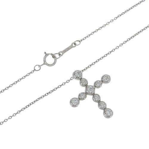 クロス ダイヤモンド ネックレス ダイヤモンド ホワイトゴールド K18WG アクセサリー ジュエリー 10PD