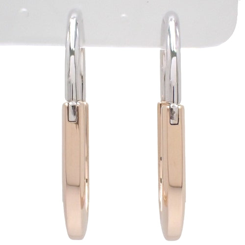 Rock Pierced Earrings, Extra Large, 0.16/0.16 Carat Diamond, 18K Pink Gold (K18PG) and White Gold (K18WG), Accessory, Jewelry, Diamond.