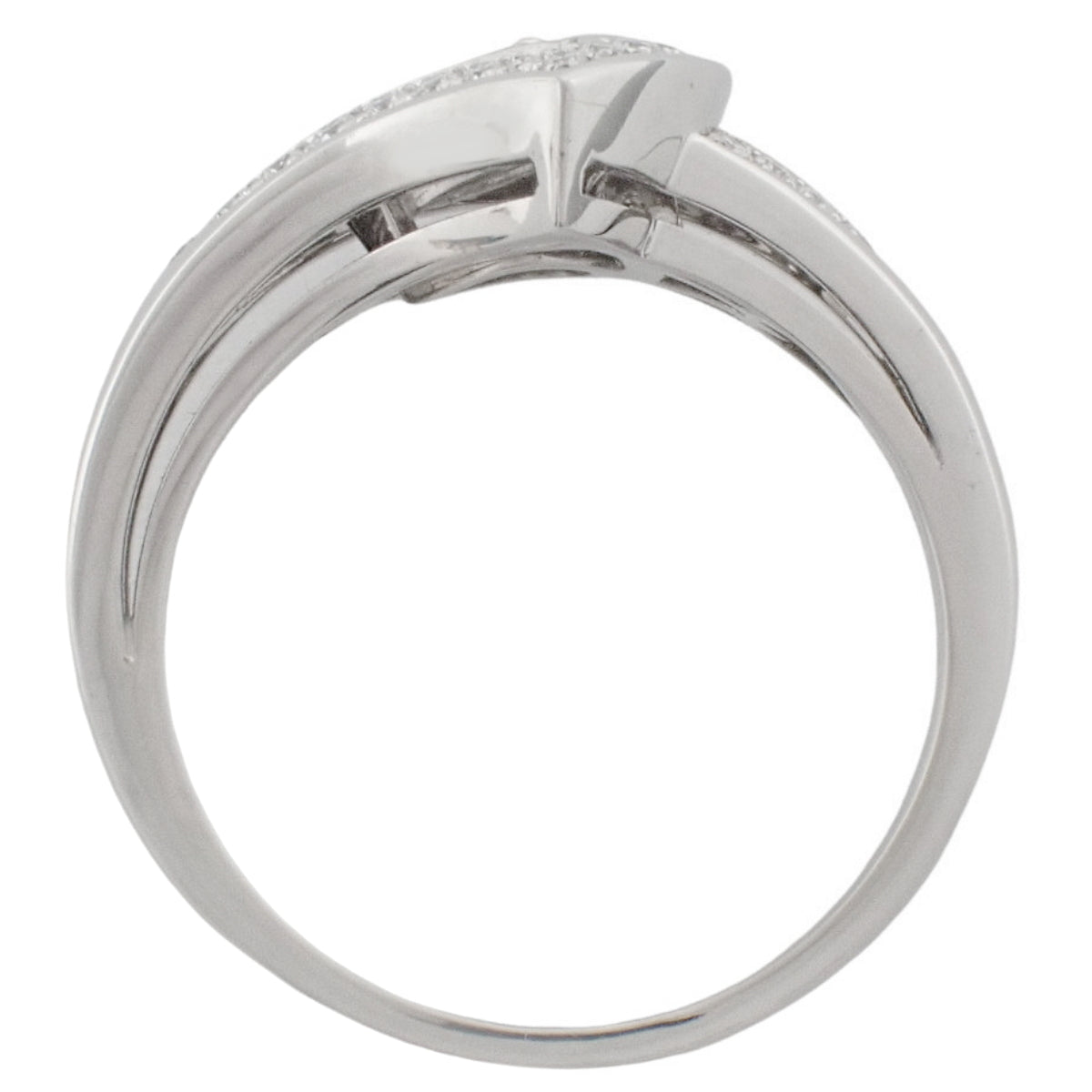 18K 白金和白金 Diva Dream 开口钻石戒指