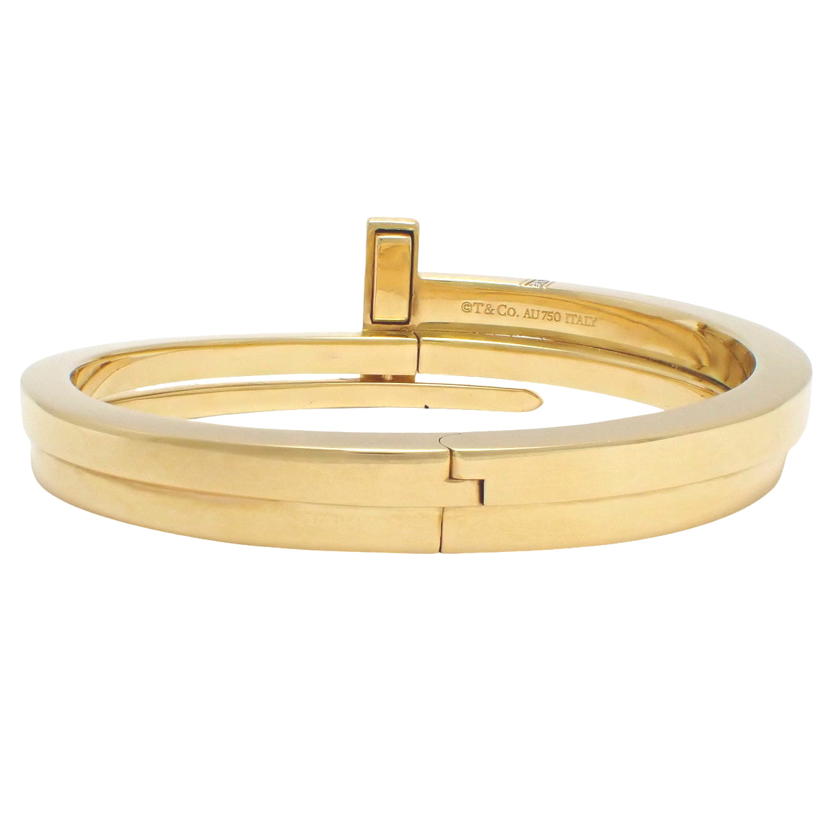 18K 黄金 (YG) 钻石 T 型方形手链