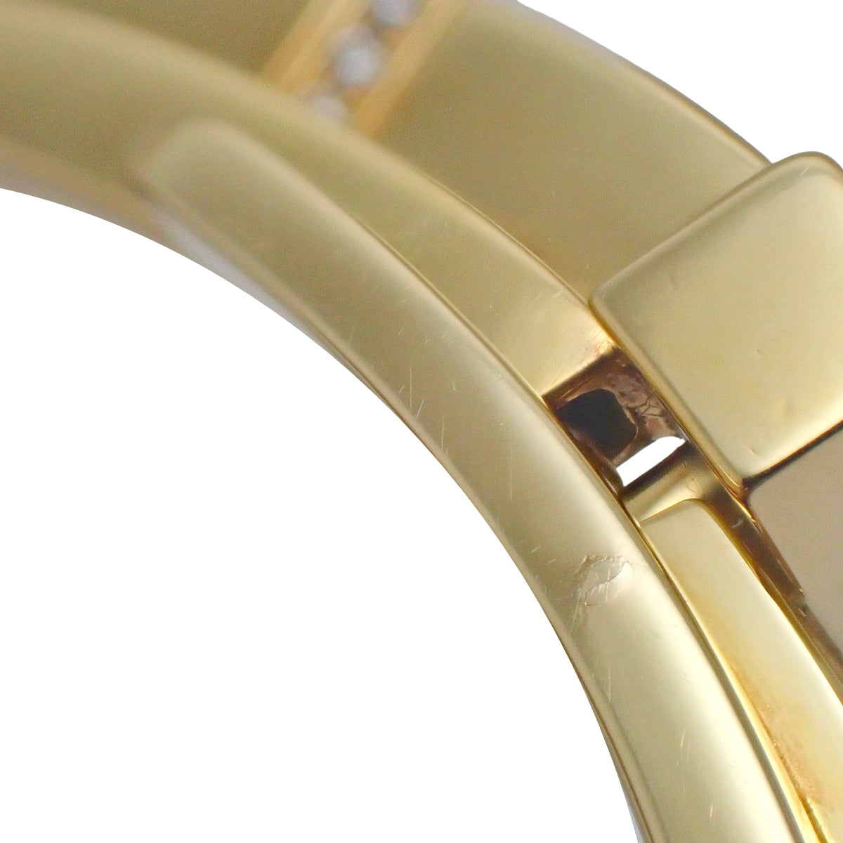 18K 黄金 (YG) 钻石 T 型方形手链