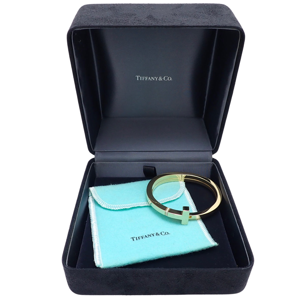 18K 黄金 (YG) 钻石 T 型方形手链