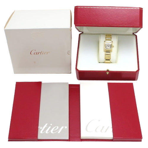 W50002N2 タンクフランセーズ SM K18 イエローゴールド YG クオーツ ホワイト