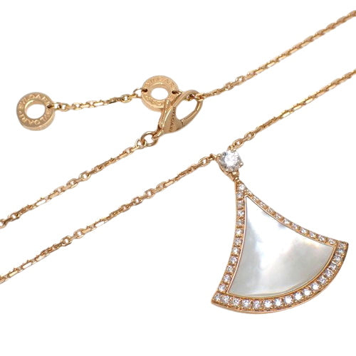 Diva Dream Necklace, Mother of Pearl and Diamond, 358671, 18K Pink Gold with 2023 Warranty.