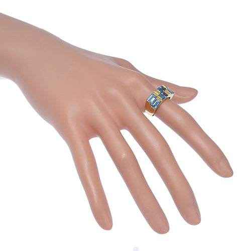 Aquamarine and Diamond Ring /D0.04 K18 Yellow Gold YG