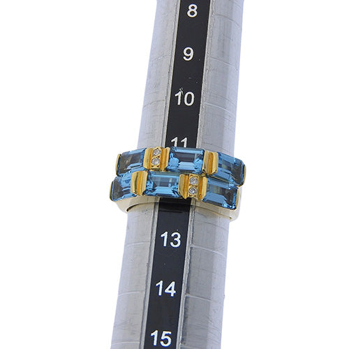 Aquamarine and Diamond Ring /D0.04 K18 Yellow Gold YG