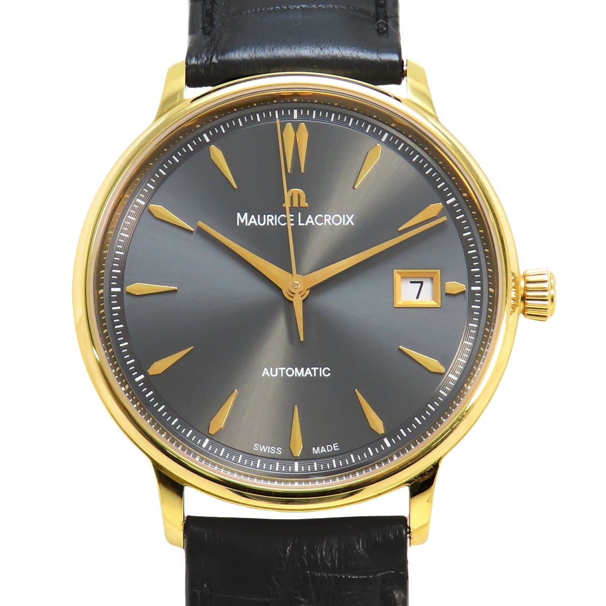 LC6037-PG101-330-1 Le Classic K18 Yellow Gold/Alligator Automatic Grey
