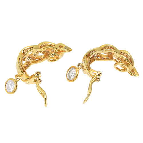 钻石耳环 D1.41,1.58 K18 黄金 YG