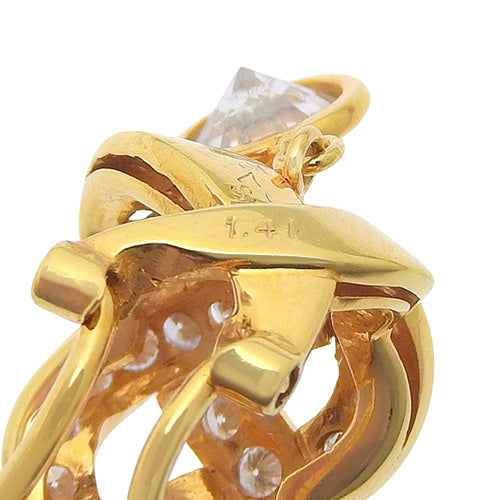 钻石耳环 D1.41,1.58 K18 黄金 YG