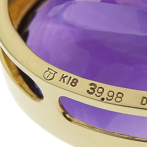 Six-strand necklace with pearl, amethyst, and diamonds, AM39.98, D0.14, 18K yellow gold, YG, pearl