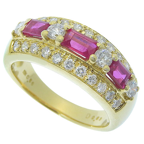 Ruby and Diamond Ring R0.86/D0.63 in 18K Yellow Gold (YG)