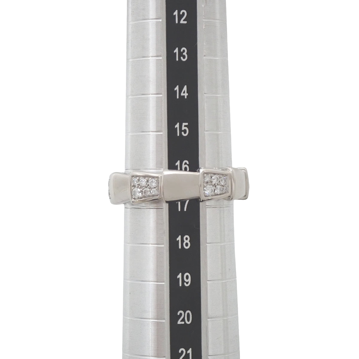Serpenti Viper Ring with Diamonds in 18K White Gold and White Gold