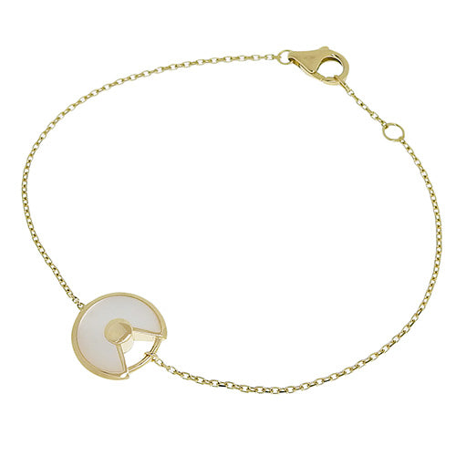 护身符手链 珍珠母/钻石 18K 黄金 YG 1PD