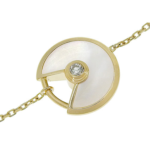 护身符手链 珍珠母/钻石 18K 黄金 YG 1PD