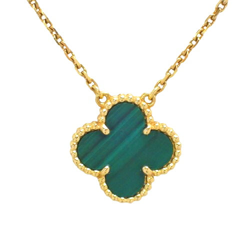 Vintage Alhambra Pendant, Malachite, Yellow Gold (K18YG), Accessory, Jewelry, Malachite