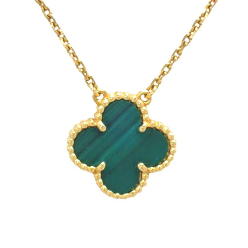 Vintage Alhambra Pendant, Malachite, Yellow Gold (K18YG), Accessory, Jewelry, Malachite