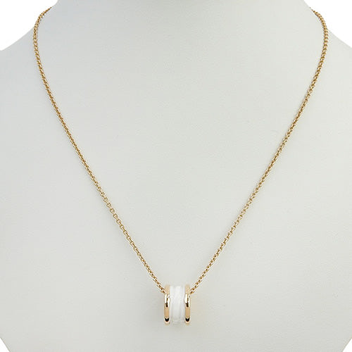B-zero1 Necklace in 18K Pink Gold, PG, and Ceramic. B-zero1 Jewelry.