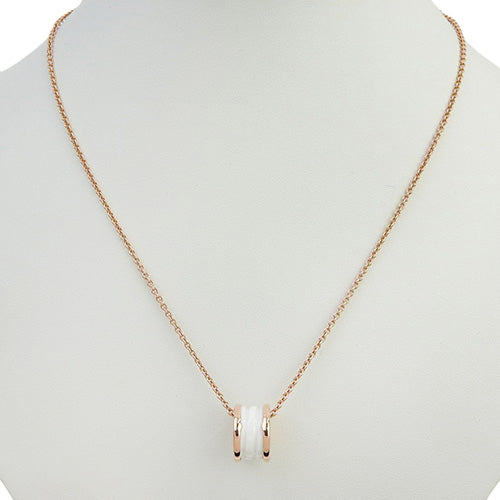 B-zero1 18K 玫瑰金和 PG 白色陶瓷项链