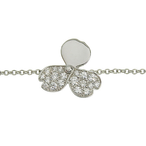 ペーパーフラワー ダイヤモンド ブレスレット ダイヤモンド Pt950プラチナ アクセサリー ジュエリー 花モチーフ シルバー銀