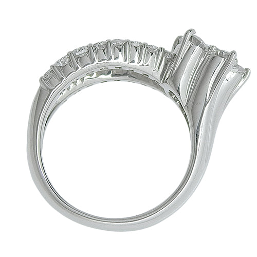 Diamond Flower Ring Diamond D0.90 K18 White Gold WG
