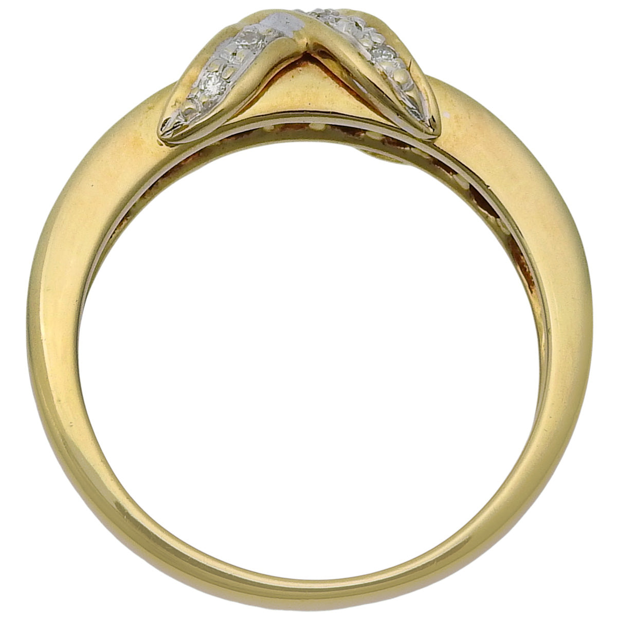 18K 黄金 (YG) 红宝石和钻石戒指