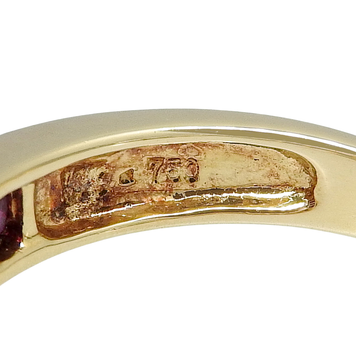 18K 黄金 (YG) 红宝石和钻石戒指