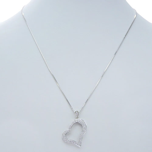 钻石心形项链 D0.51 K18 白金 WG