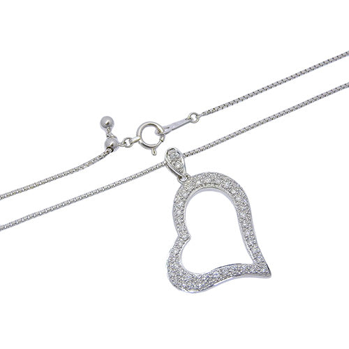 钻石心形项链 D0.51 K18 白金 WG