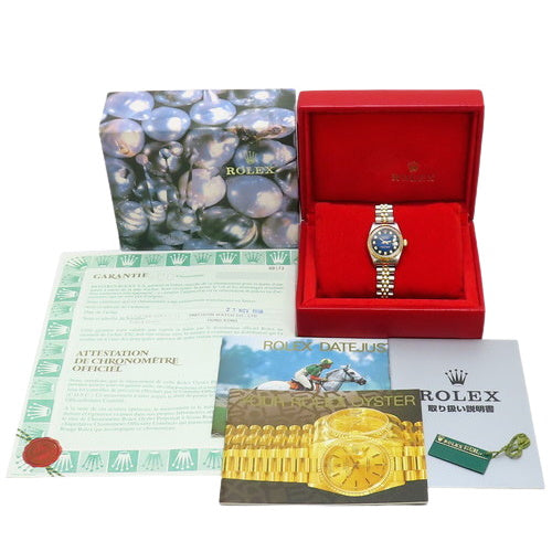 69173G Datejust YG/SS Stainless Steel, T series, Automatic, Blue dial, Diamond indexes
