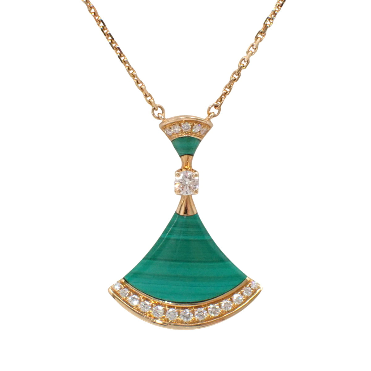 Diva Dream 项链 孔雀石/钻石 K18 粉红金 PG