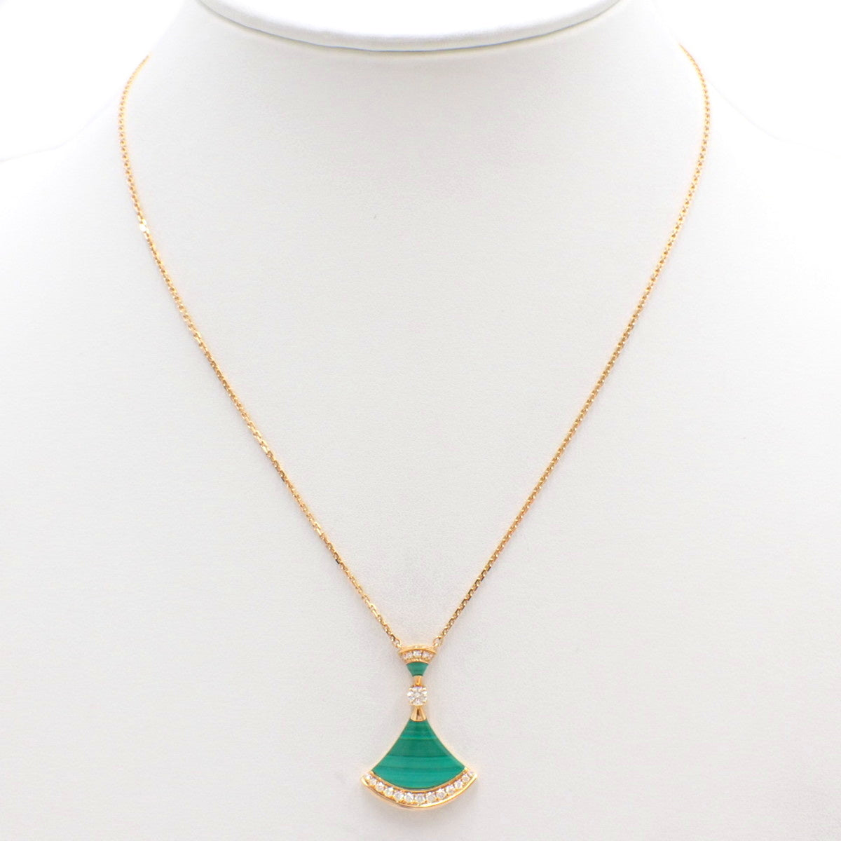 Diva Dream 项链 孔雀石/钻石 K18 粉红金 PG