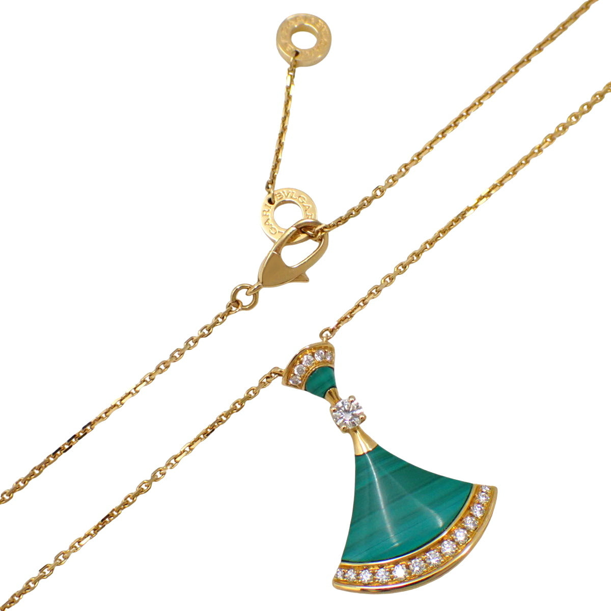 Diva Dream 项链 孔雀石/钻石 K18 粉红金 PG