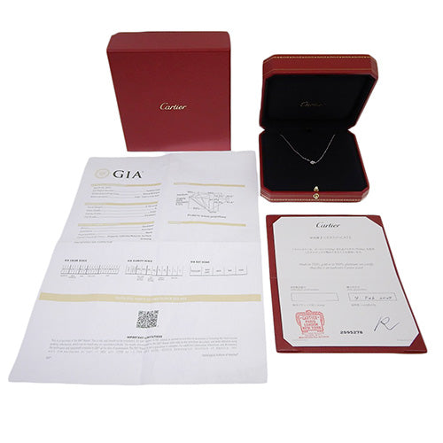 C de Cartier Diamond Necklace D0.18 K18 White Gold WG