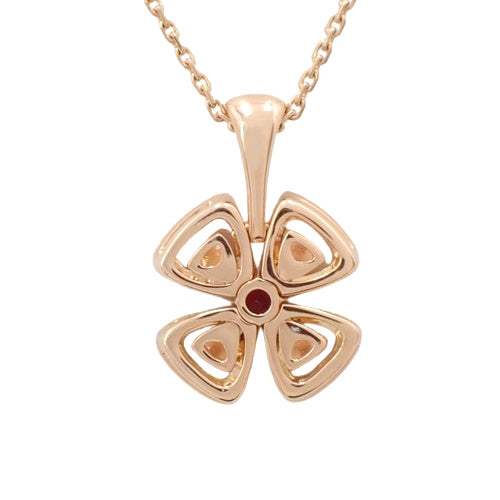 Fiorever Necklace Diamond/Ruby K18 Pink Gold PG Flower Motif