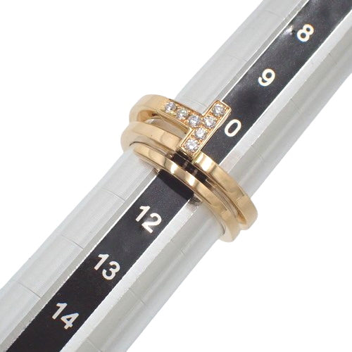 Square wrap ring with diamonds in 18K pink gold and PG