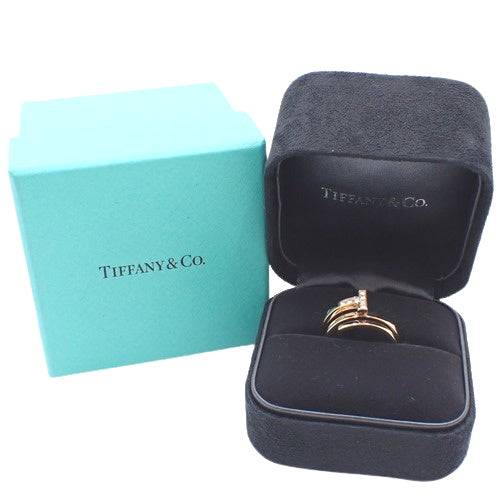 Square wrap ring with diamonds in 18K pink gold and PG