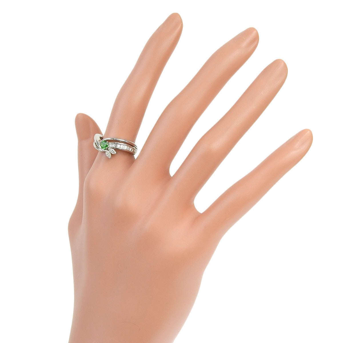 デマントイドガーネット ダイヤモンド リング DG0.24/D0.32 Pt900プラチナ