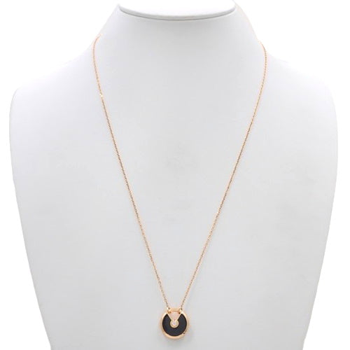 Amulet Necklace Onyx/Diamond K18 Pink Gold PG 1PD