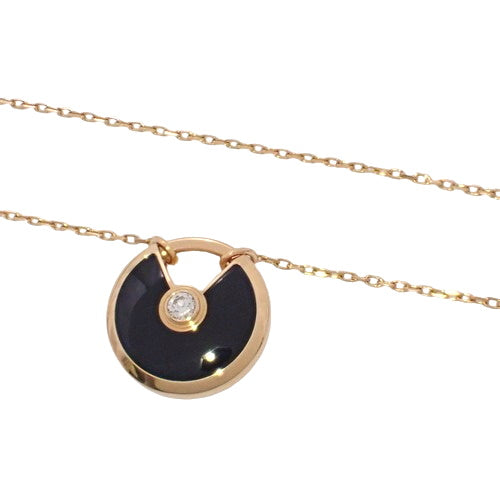 Amulet Necklace Onyx/Diamond K18 Pink Gold PG 1PD