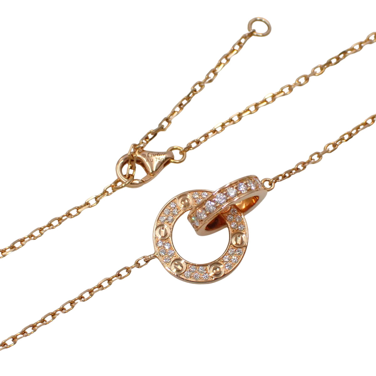 爱情项链,密镶钻石,18K玫瑰金,PG