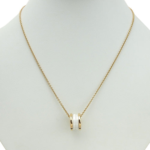 B-zero1 Necklace in 18K Pink Gold and PG White Ceramic